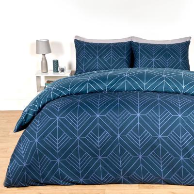 The Range Isaac Geo Duvet Set - Navy Blue / King