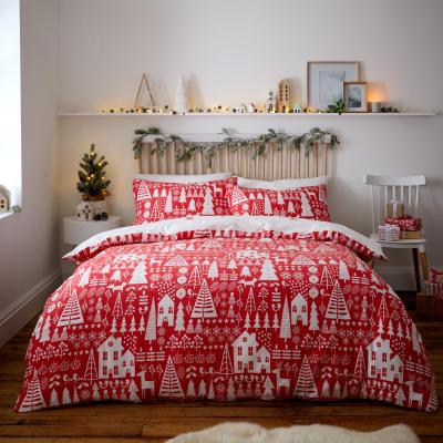 The Range Christmas Houses Duvet Set - Red / King