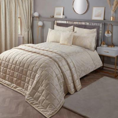 The Range Nouveau Damask Jacquard Quilt Cover Set - Gold - Gold / Single