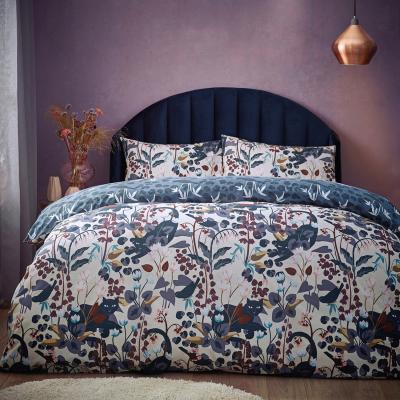 The Range MIDNIGHTPANTHER Reversible Duvet Set - Dusky Blue / Superking