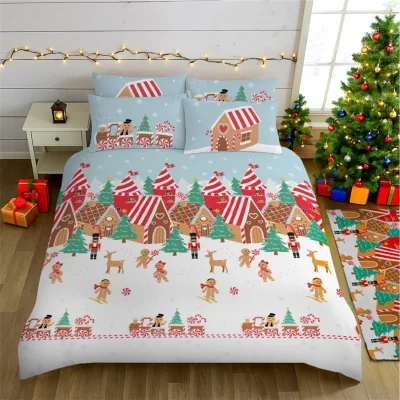 The Range Veslosso Fun Gingerbread Town Duvet Set - Blue / Double