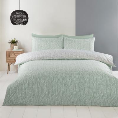The Range Helston Polyester Reversible Duvet Set With Pillowcase - Duck Egg / King