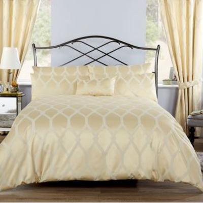 The Range Vantona Verona Jacquard Quilt Cover Set - Gold / Double