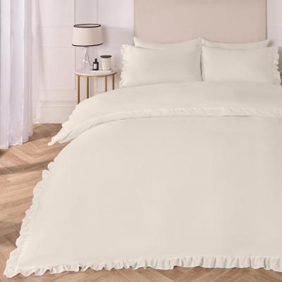 The Range Ruffled Frill Edge Duvet Set - Natural