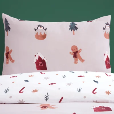 The Range Christmas Characters Duvet Set - Pink and White