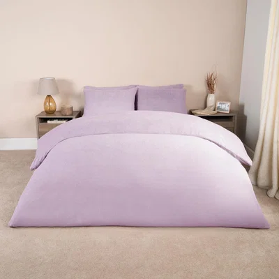 The Range Teddy Duvet Cover with Pillow Case Bedding Set - Lilac / Single