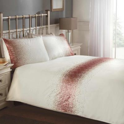 The Range Shimmer Crushed Velvet Duvet Set With Pillowcase - Blush