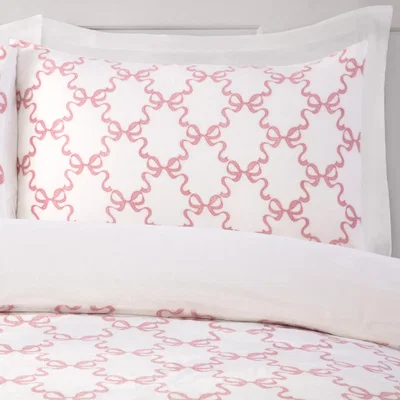 The Range Bow Trellis Fleece Duvet Set - Blush / Single