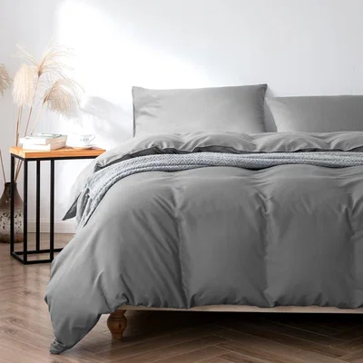 The Range Duvet Cover With Pillowcase Bedding - Light Gray / Machine Wash