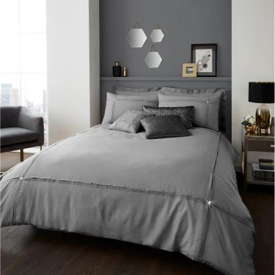 The Range Luxury Premium Aura Duvet Cover and Pillowcase Set - Silver / Double