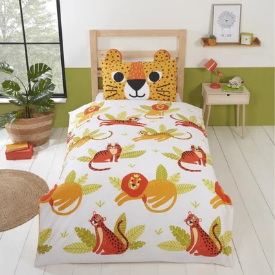 The Range Wild Cats Polycotton Reversible Duvet Set With Pillowcase - Multicolor / Single