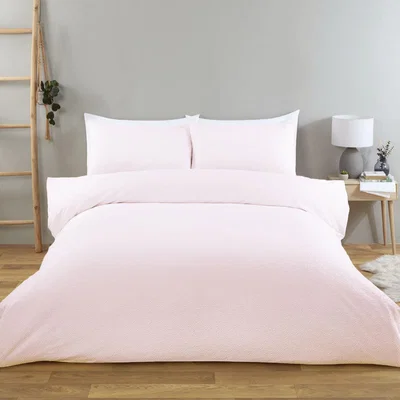 The Range Elise Crinkle Duvet Set - Pink / Double