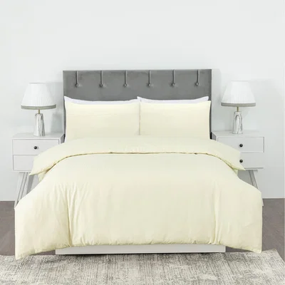 The Range Hotel Quality Stripe Duvet Cover Set Cream - Cream / Single / 1 Pillowcase
