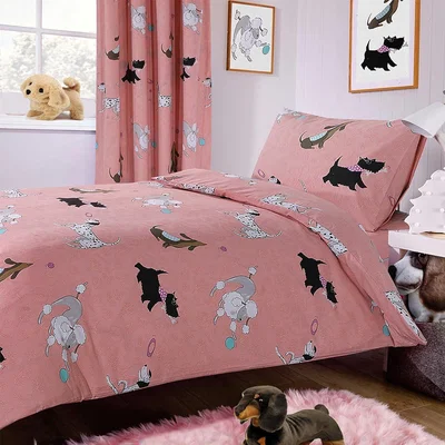 The Range Pups Duvet Set - Pink / Double