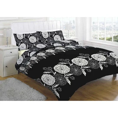 The Range Chantilly Floral Silhouette Duvet Cover Bedding Set - Black
