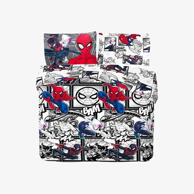 The Range Spider-Man Comic Strip Reversible Duvet Set - Red/Grey/Black / Human Size