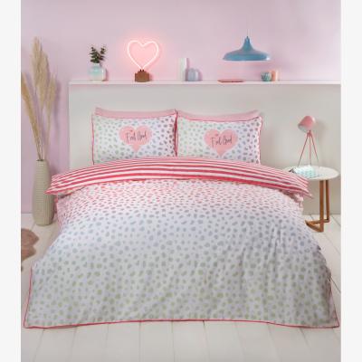 The Range Dalmatian Polycotton Duvet Set With Pillowcase - Blush / King
