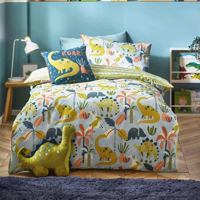 The Range LITTLEDINOS Scandi Duvet Set - Blue/Green / Double