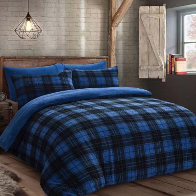 The Range Check Blue Teddy Soft Cosy Fleece Duvet Set - Blue