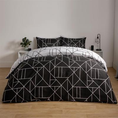 The Range Geo Reversible Print Duvet Set - Black / Double