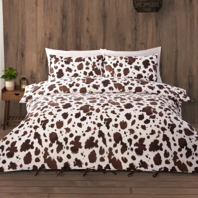 The Range Cow Print Duvet Set - Brown / King