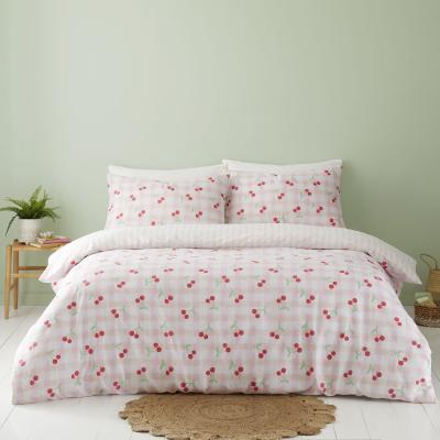 The Range Cherries Gingham Duvet Set - Pink / King
