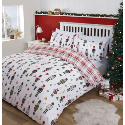 The Range Christmas Nutcrackers Duvet Cover and Pillowcase Set - King size