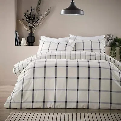 The Range Brushed Plaid Essentials Flannelette Quilt Cover Set - Multi / Double