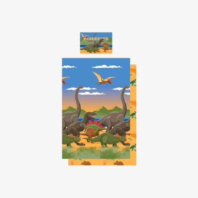 The Range Floso Dino Herd Reversible Duvet Set - Multicoloured / Double