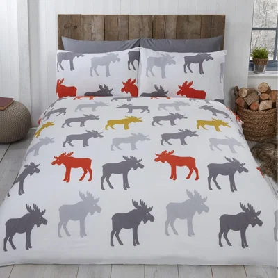 The Range Moose BC Cotton Duvet Set With Pillowcase - Ochre / Double