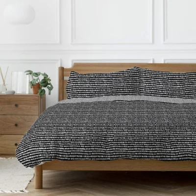 The Range Arri Reversible Duvet Cover and Pillowcase Set - Monochrome / Superking