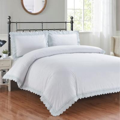 The Range Elise Polycotton Fabric Duvet Cover Set Bedding with Pillowcase (White) - White / Superking