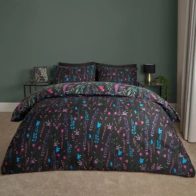 The Range Botanical Floral Duvet Set - Black / Double