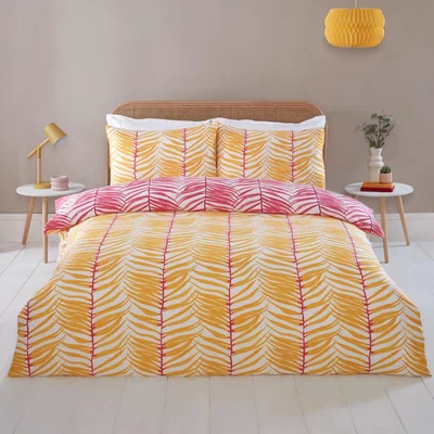 The Range Tropical Trails Polyester Reversible Duvet Cover Set with Pillowcase - Yellow / Single