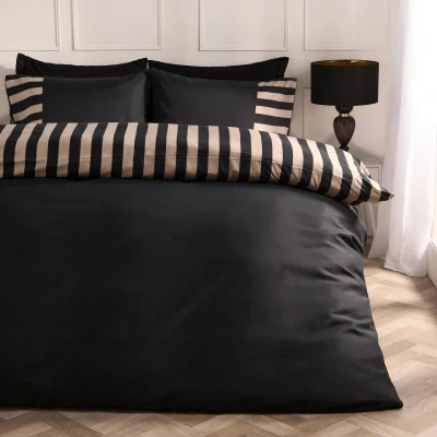 The Range OHS Stripe Edge Duvet Set - Black/Stone / 0.8kg