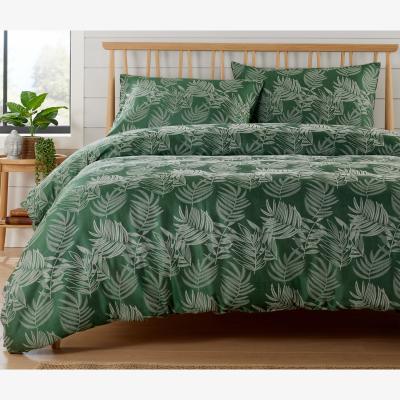 The Range Leaf Jacquard Duvet Set - Emerald Green / Double