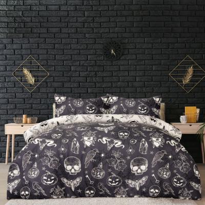 The Range Luxury Soft Reversible Mystical Gothic Duvet Cover and Pillowcases - Charcoal / Double