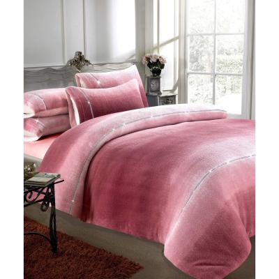 The Range Ombre Teddy Duvet Set - Dusky Pink / Double