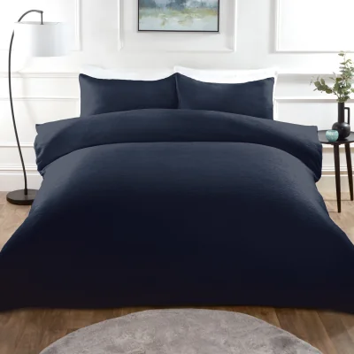 The Range Milan Textured Duvet Set - Navy / Double