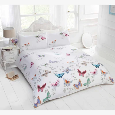 The Range Mariposa Butterfly Polycotton Duvet Set With Pillowcase - Multicolor / Double