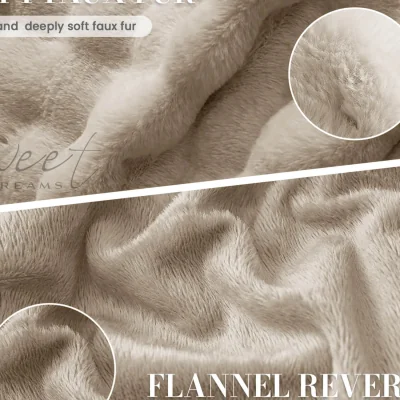 The Range Luxury Thermal Supersoft Faux fur Duvet set - Beige
