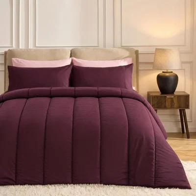 The Range Coverless 10.5 Tog Soft Duvet Set - Plum / Polyester, Microfibre / King / 2.88kg