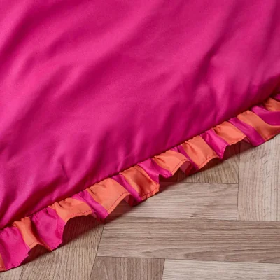 The Range OHS Frill Edge Duvet Set - Hot Pink/Orange / 0.83kg