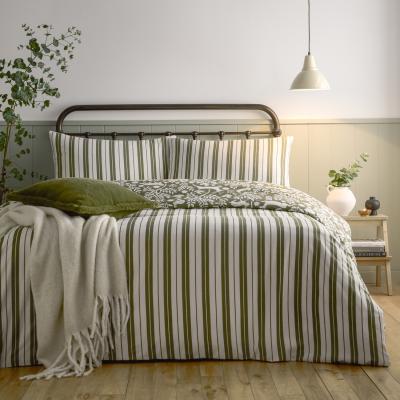 The Range Skandi Woodland Brushed Cotton Duvet Set - Thyme Green