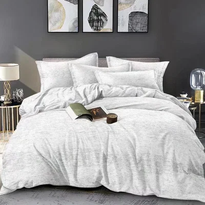 The Range Silver Marl Printed Duvet Set - Silver / 4.5kg / Duvet cover and 2 pillowcases