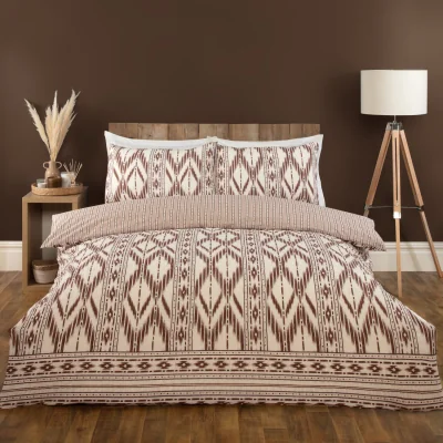 The Range Arizona Seersucker Duvet Set - Natural / Superking