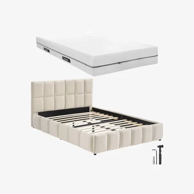 The Range dressforfun® Bedding set - Velvet look sand / Continental Double