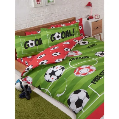 The Range Bedding & Beyond Football Duvet Cover Set - Red/Green / Human Size