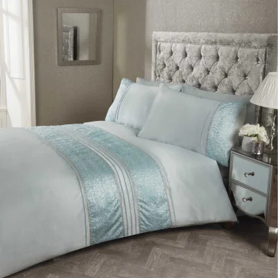 The Range Aurora Polycotton Duvet Set With Pillowcase - Duck Egg