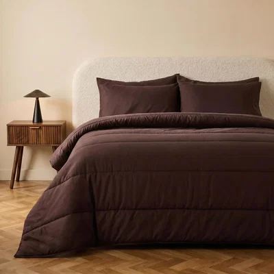 The Range Coverless 10.5 Tog Soft Duvet Set - Coffee / Polyester, Microfibre / King / 2.88kg